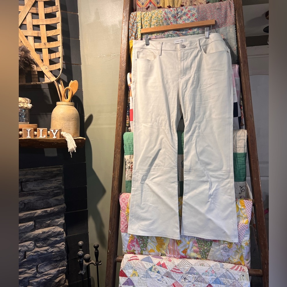 FRAME 100% lamb leather Le crop mini boot pants